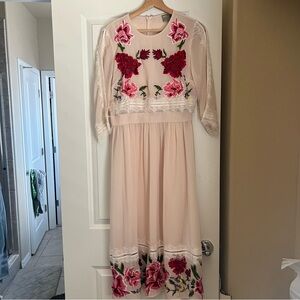 ASOS Embroidered Floral Midi Dress size US 6